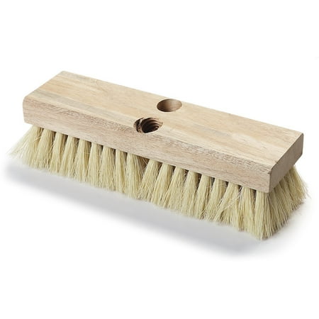 Bristles 10 Inch Hardwood Block - Carlisle 3619300 Flo-Pac Hardwood Block Deck Scrub, Tampico Bristles, 2
