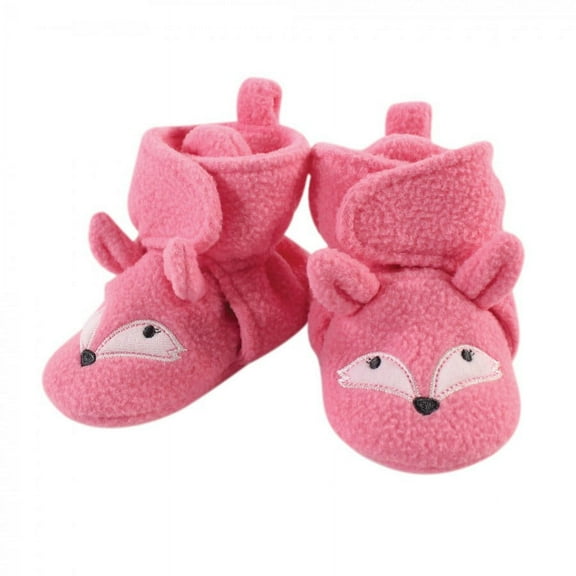 Hudson Baby Infant and Toddler Girl Cozy Fleece Booties, Miss Fox, 0-6 Months