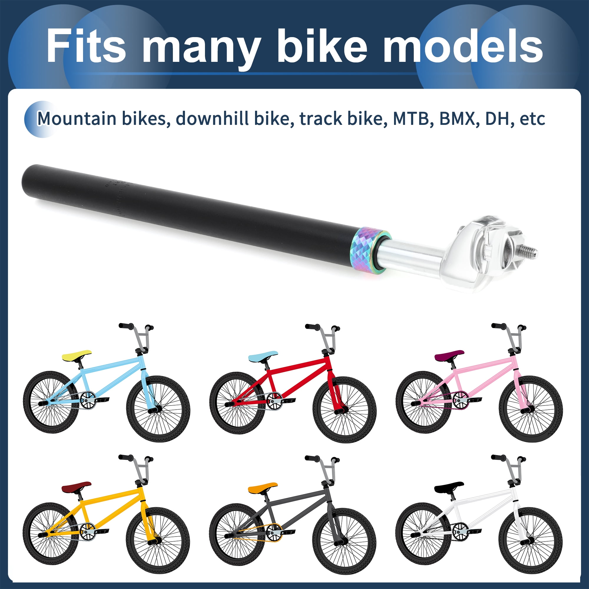 Unique Bargains 30.9x400mm Aluminum Alloy Shock Absorbing Bike Seat Post for Bicycles