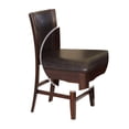 thumbnail image 3 of 41 Inch Vegan Faux Leather Counter Chair, Raised Back, Set of 2, Brown- Saltoro Sherpi, 3 of 5