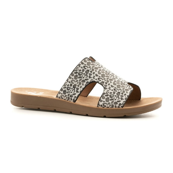 Corkys Footwear Womens Bogalusa Slip On Fashion Sandal (8, Grey Leopard)