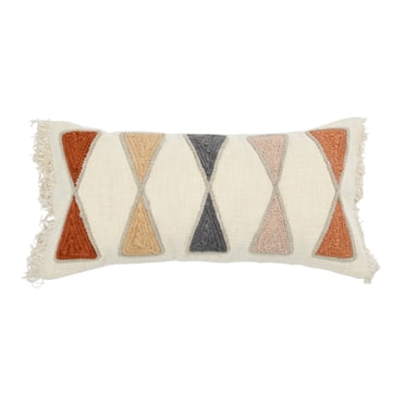 Creative Co Op LOVE Lumbar Pillow with Applique & Tassels