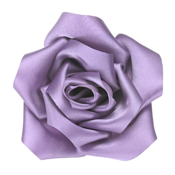 Uxcell Rose Flower Brooches and Pins for Women, Fabric Big Rose Hair Flowers Clips for Wedding [11cm, Light Purple]