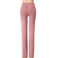 thumbnail image 6 of High Waist Wide Leg Yoga Pants Women Tummy Control Bootcut Flare Lounge Leggings Comfy Loose Casual Workout Drawstring, 6 of 7