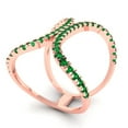 thumbnail image 2 of 0.5 ct Round Cut Simulated Emerald Statement 18K Rose Gold Womens Engagement Ring, 2 of 5