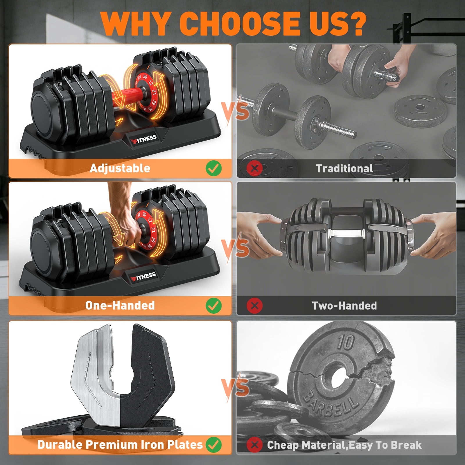 GIKPAL 180LB(90lbs*2) Adjustable Dumbbells Set of 2,10 in 1 Quick-Select 12-90lbs Free Weight Adjustable Dumbbells for Men/Women Home Gym