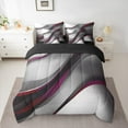 thumbnail image 2 of Feelyou Chic Abstract Striped Twin Bedding Sets 7-Piece, Fashion Geometric Bedding Comforter Set, Teen Kid Child Adult Reversible Sheet Sets, Microfiber Bedroom Decor, 2 of 7