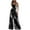 Black, variant on Womens Fashion Wide Leg Pants Polka Flowers Printed Sleeveless Sling Jumpsuits
