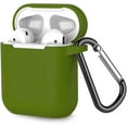 thumbnail image 1 of Coffea Protective Silicone Case with Keychain for AirPods 1 & 2 (Front LED Not Visible) (Olive Green), 1 of 7