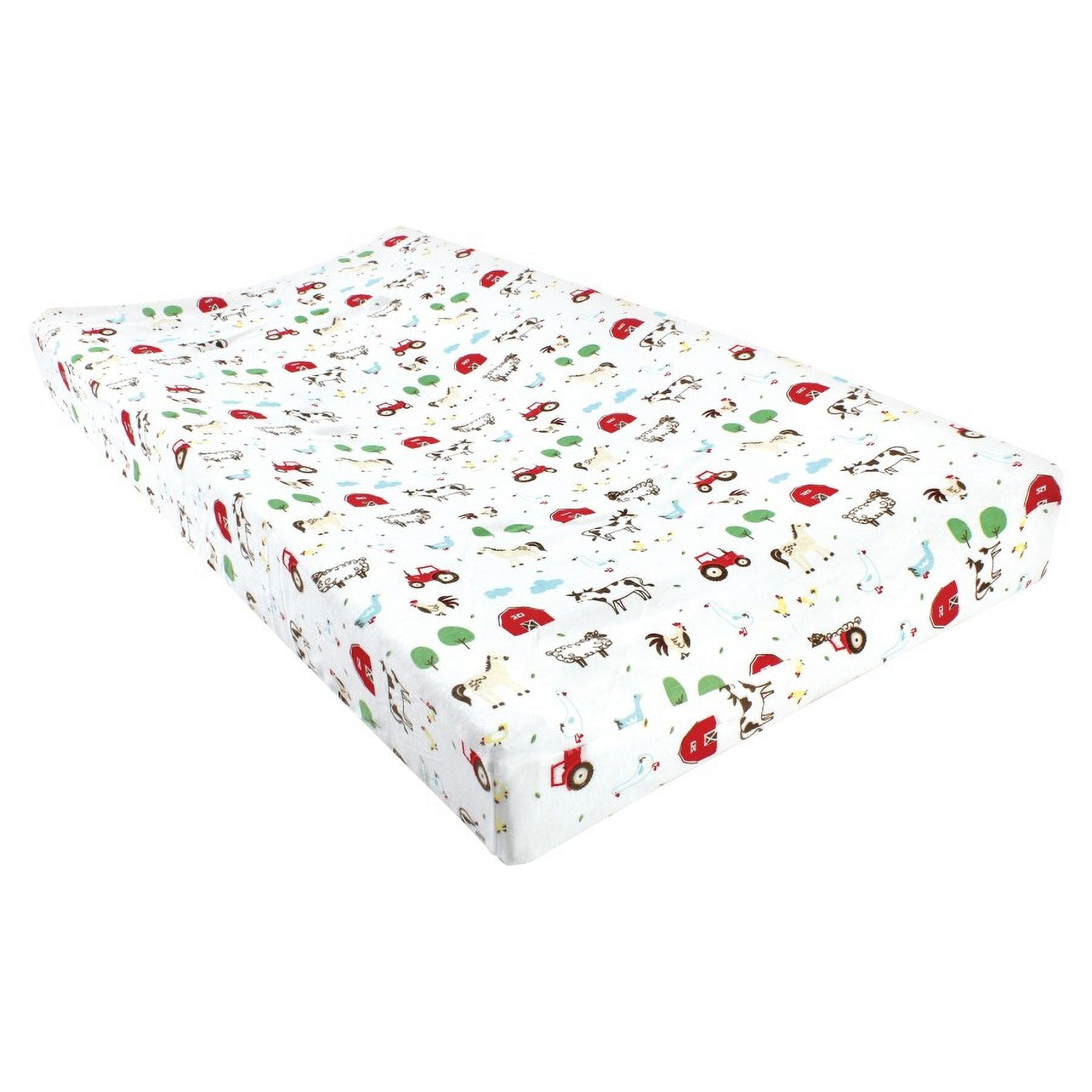 Hudson Baby Infant Boy Cotton Changing Pad Cover, Boy Farm Animals, One Size