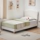 thumbnail image 2 of CazToi Cama tamaño Individual tapizada, cama suave de vellón de cordero, cama plataforma resistente con listones de madera, no necesita somier, 2 of 7