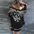 thumbnail image 5 of Lilgiuy Women Print Chiffon Beach Kimono Cardigan Blouse Shawl Loose Top Outwear Fall Clothes for 2022 Spring Winter, 5 of 5
