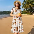 thumbnail image 4 of Balery Squirrel Vestidos sueltos de manga corta para mujer, vestidos de verano 2025, vestidos casuales de corte A con vuelo., 4 of 6