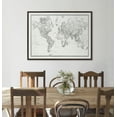 thumbnail image 6 of Kate and Laurel Sylvie Vintage Black and White World Map Framed Canvas Wall Art by The Creative Bunch Studio, 28x38 Brown, Travel Adventure Map Art Wall Décor, 6 of 6