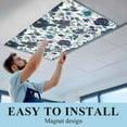 thumbnail image 5 of 1 Pack Retro Blue Flowers Fluorescent Light Covers for Ceiling Lights Abstract Art Floral Country Plant Magnetic Ceiling Light Covers Overhead Light Filters for Office Classroom Home, 5 of 9