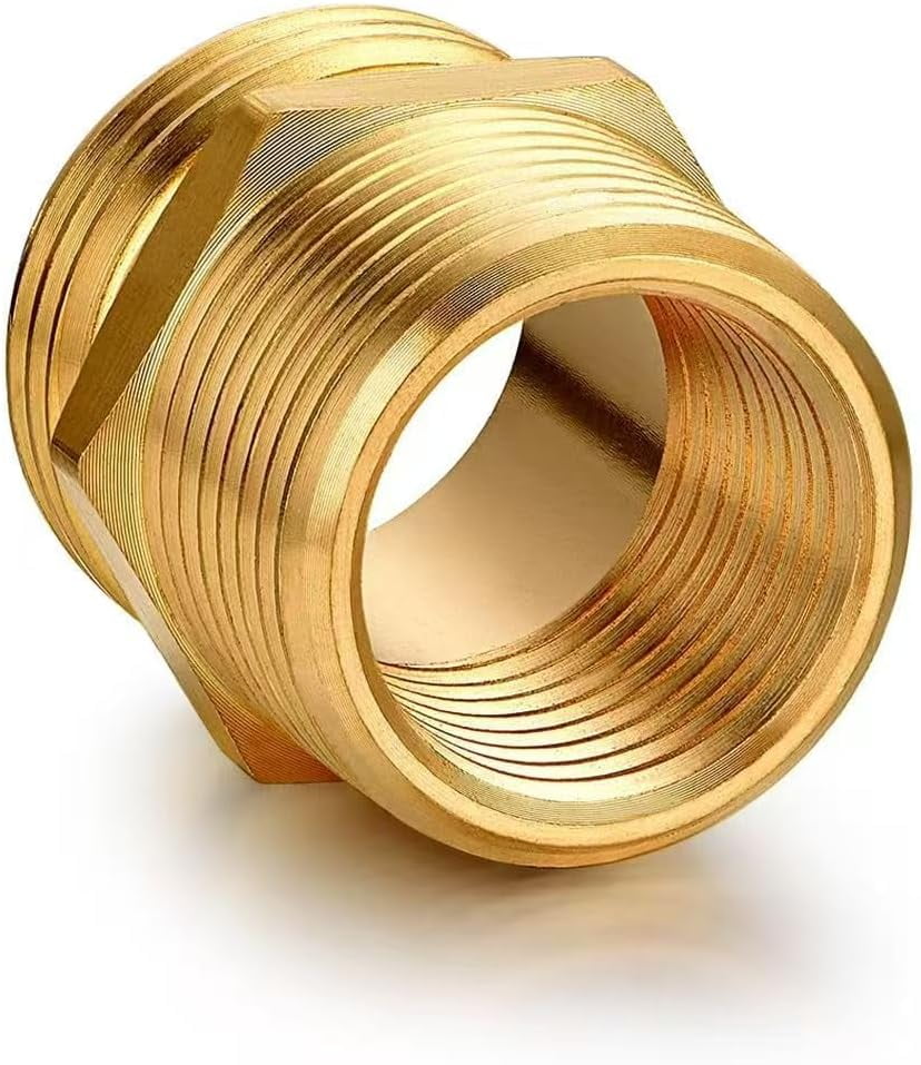 MKEUDQ-Garden Hose Adapter,3/4" GHT to 3/4" NPT Hose Connector,Brass Garden Hose Fitting,Male to Male Hose Adapter,4 Packs