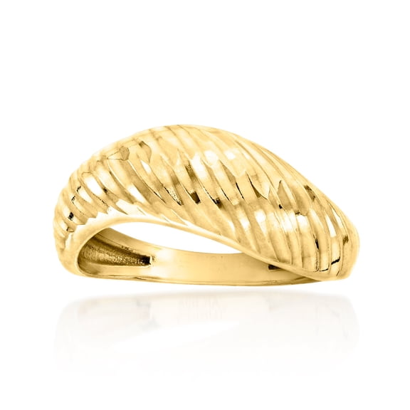 Ross-Simons 18kt Gold Over Sterling Diamond-Cut Sculptural Ring, Women's, Adult