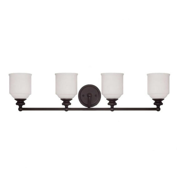 4 Light Bath Bar-Traditional Style with Mid-Century Modern and Vintage Inspirations-7.75 inches Tall By 33.5 inches Wide-English Bronze Finish Bailey