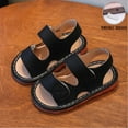 thumbnail image 2 of Fesfesfes Baby Boys and Girls Fashionable Casual Comfortable and Breathable Soft Soled Children's Sandals with Adhesive for Summer Beach and Outdoor Use(Black#2,3-6 Months), 2 of 3