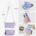 thumbnail image 3 of Allytechgroup Wallet Case for Samsung Galaxy S25, RFID Blocking Multiple Cards Holder Zipper Pocket Hand Strap Shockproof Stand Phone Case with Crossbody Lanyard for Women Girls, Violet, 3 of 8