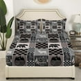 thumbnail image 3 of Cabin Bear Deer Sheets, Rustic Retro Country Animal Sheet Set Twin Size, Hunting Camper Lodge Bed Sheets Set Adventure Vintage Western Farmhouse Flat Fitted Sheet, Brown Gray Black, 3 of 5