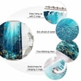 thumbnail image 3 of Natural Ocean Fish Bathroom Shower Curtains with 12 Hooks Waterproof Shower Curtain for Stalls and Bathtubs Coral Blue Underwater Coral Sunshine Decorative Bathroom Privacy Curtain 36x72 Inches, 3 of 9
