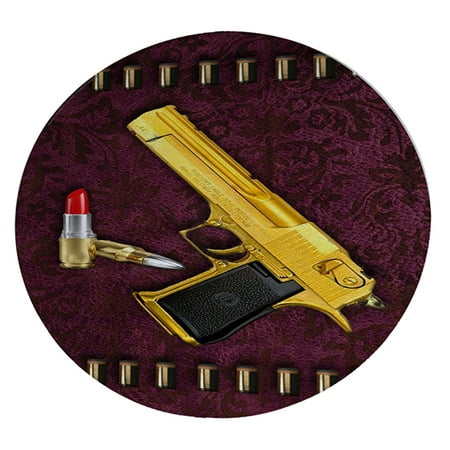 

KuzmarK 12 Round Glass Cutting Board - Designer Gold Gun