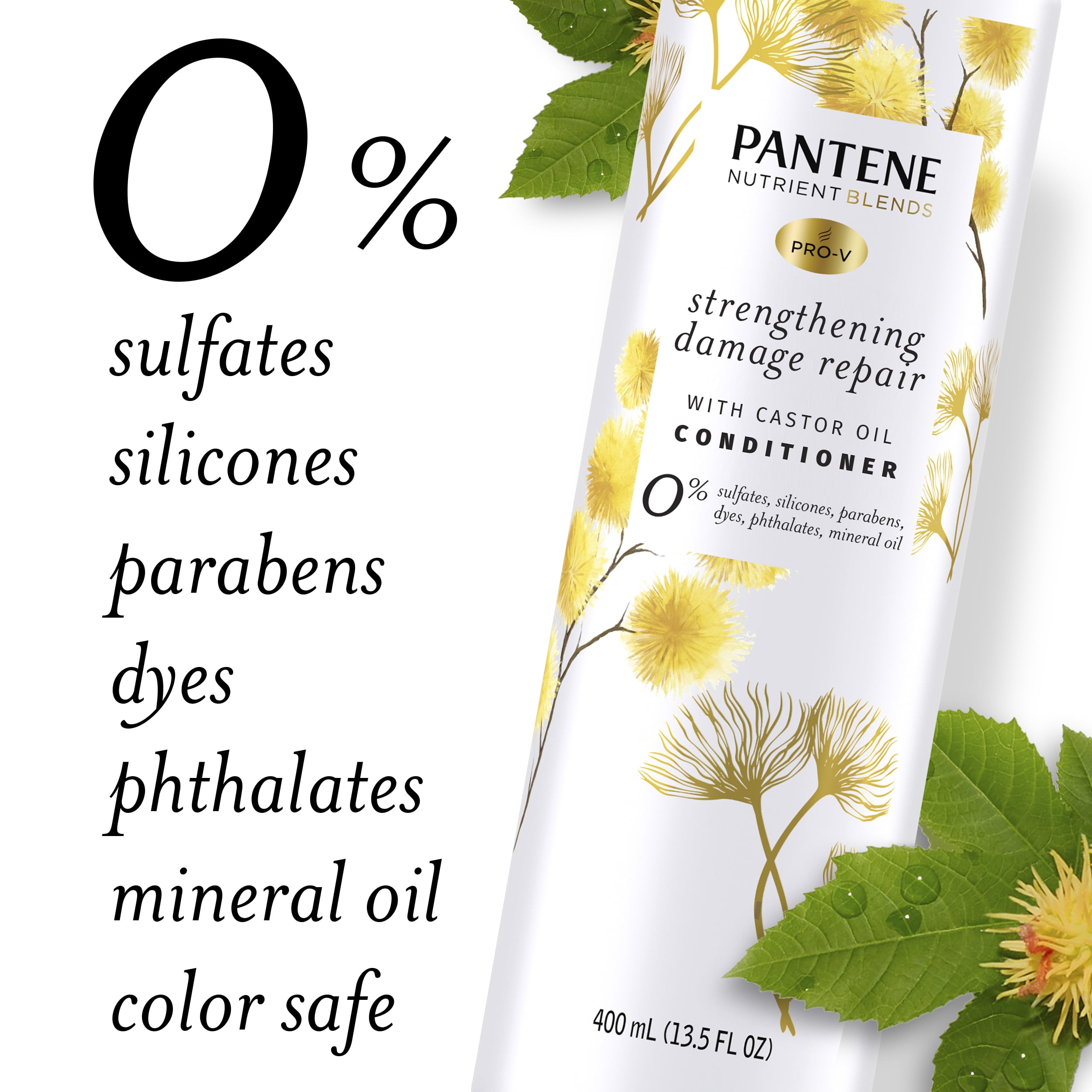 Pantene Nutrient Blends Strengthening Damage Repair Castor Oil Conditioner, 13.5 fl oz