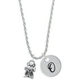 thumbnail image 1 of Delight Jewelry Silvertone Napoleon's Small Bee Silvertone Script Initial Disc - O - Charm Necklace, 20"+3", 1 of 4