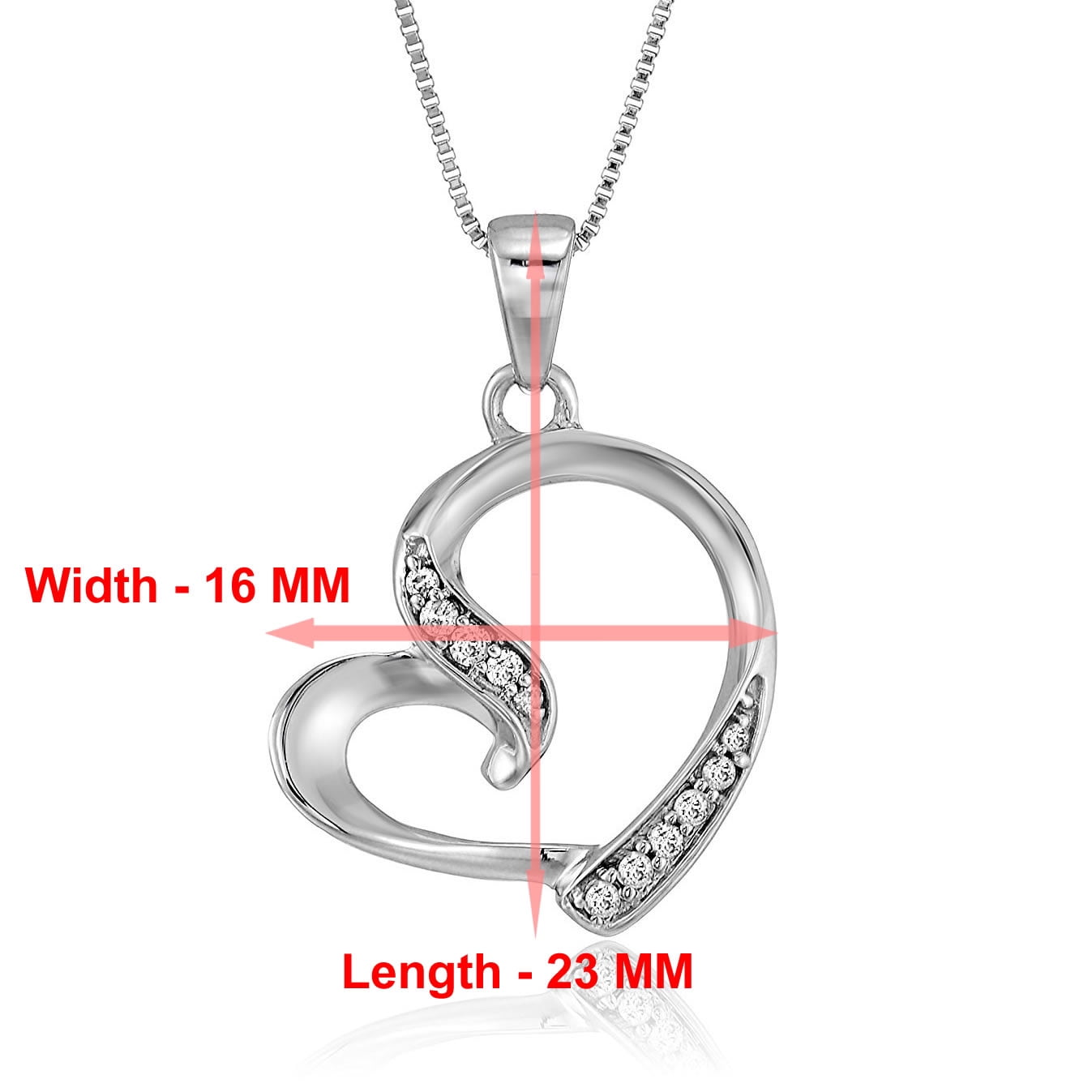 Vir Jewels 1/20 cttw Diamond Pendant, Diamond Heart Pendant Necklace for Women in 14K White Gold with 18 Inch Chain, Prong Setting For Female Adult