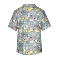 thumbnail image 3 of Men's Printing Short Sleeve V-neck Working Blouse Chest Pocket Carer Top 5XL, 3 of 3