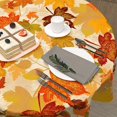 thumbnail image 5 of Fall Leaf Tablecloth Round Autumn Leaves Table Cloths Circular Table Cover Washable Polyester Tabletop for Dining Kitchen Picnic Party Decor 60 Inch, 5 of 7