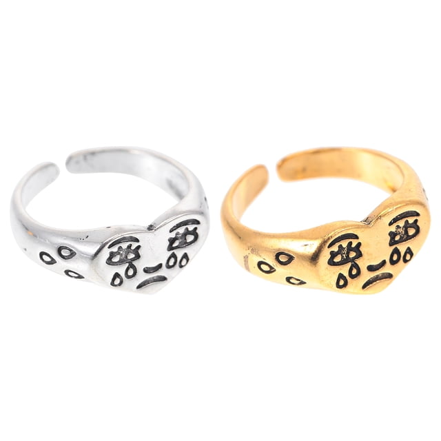 MasteelfCA 2Pcs Adorable Finger Rings Adjustable Rings Open Finger Rings (Assorted Color)