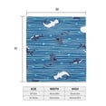 thumbnail image 5 of Balery Sharks on White Blue Striped Mailbox Cover - Standard Size-25.5x21 in, 5 of 9