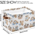 thumbnail image 4 of Storage Basket Wooden Cars Planes Foldable Canvas Laundry Baskets Bin Waterproof Inner Layer with Sturdy Handles for Toy Nursery Blanket Clothes 1 Pack, 4 of 7