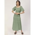 thumbnail image 5 of Moomaya Women Solid Viscose Rayon Casual Skirt, High Waist Smocked Midi Skirt, 5 of 8