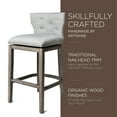 thumbnail image 3 of Maven Lane Hugo Bar Stool in Reclaimed Oak Finish with Ash Grey Fabric, Set of 4, 3 of 6