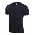 thumbnail image 2 of GZWYHT Mens T-Shirts,Compression Shirt Men's Spring And Summer Solid Color Quick Drying Breathable Tights Sweat Basketball Training Sports Wear Fitness Top Tshirts Shirts,Workout Shirts Black L, 2 of 6