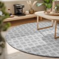 thumbnail image 3 of Round Rugs 3Ft, Grey Morocco Round Area Rug Washable Indoor Throw Carpet, Modern Abstract Classic Geometric Textured Small Non Slip Circle Rug for Bedroom Living Room Home Decor Aesthetic, 3 of 8