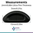 thumbnail image 2 of GMS Optical Air Cushion Contoured Adhesive Silicone Nose Pads for Glasses – 15mm Medium Length, 2.0mm Thickness, Anti-Slip Backing ( 5 Pair, Black), 2 of 8