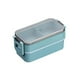 thumbnail image 1 of Yuarrent Fiambrera a prueba de fugas, contenedor de almacenamiento de frutas, compartimento de doble capa, cajas Bento para microondas, estudiante, Cocina y Comedor Azul Doble capa Yuarrent HA069703-02, 1 of 6