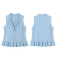 thumbnail image 4 of Babysbule Women's Sleeveless V Neck Ruffle Trim Cotton Tank Top Casual Peplum Blouse for Summer Daily Wear Vacation Dating, 4 of 9