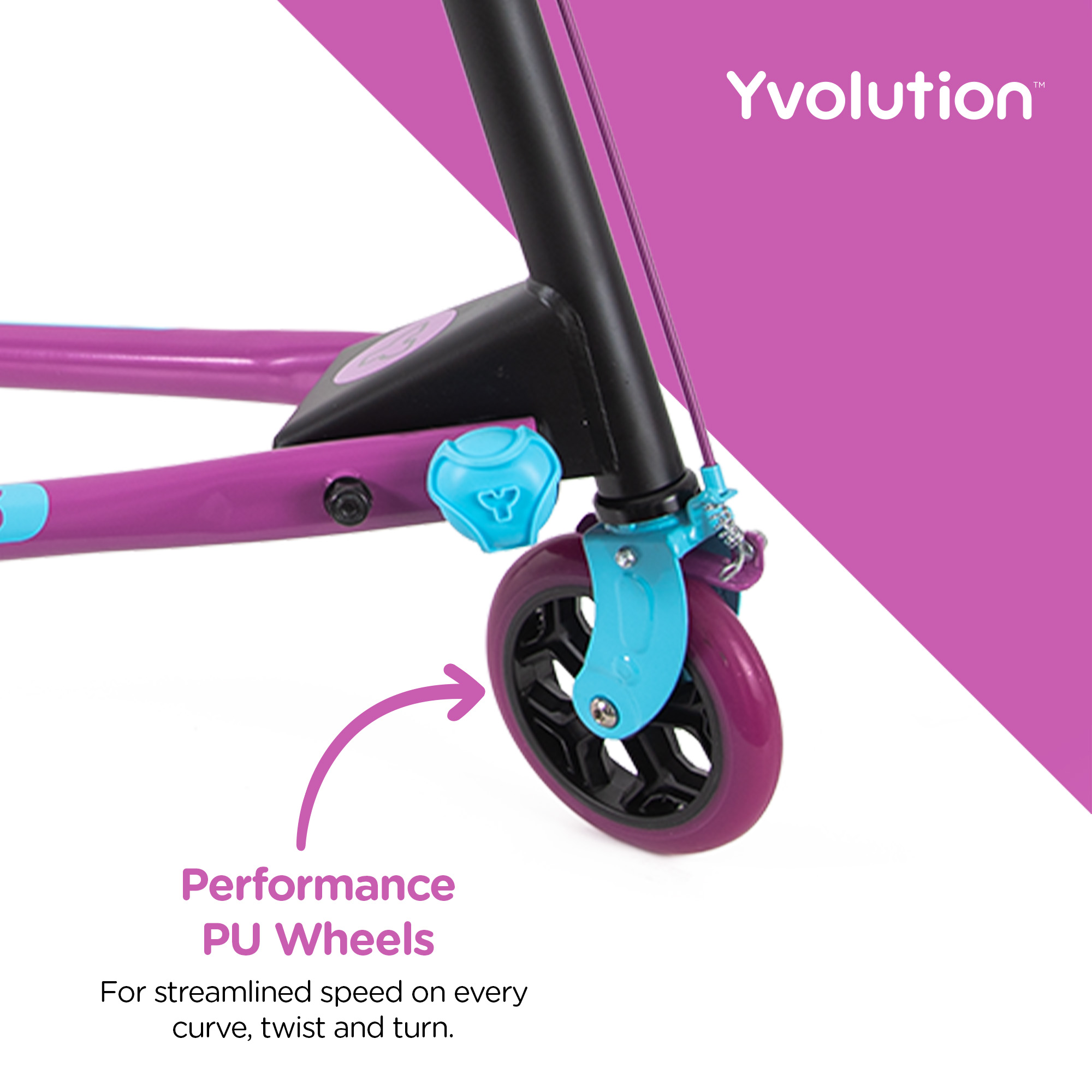 Yvolution Y Fliker Air A3 Kids Drift Scooter for Boys and Girls Ages 7+ Years (Purple) - image 5 of 8