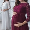 thumbnail image 2 of KOMOO Pregnant Women Lace Dress Maternity Maxi Gown Photography Clothes Wedding Party Long Dress, 2 of 4