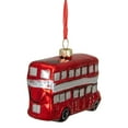 thumbnail image 4 of Northlight Double Decker Bus Glass Christmas Ornament - 3.75" - Silver and Red, 4 of 6