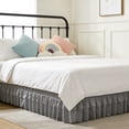 thumbnail image 7 of Tarmeek Elastic Wrap Around Bed Skirt 153x203cm Microfiber Dust Ruffle Wrinkle Resistant Fade Resistant Machine Washable Easy Install Pleated Bed Ruffle for Bedroom, 7 of 7