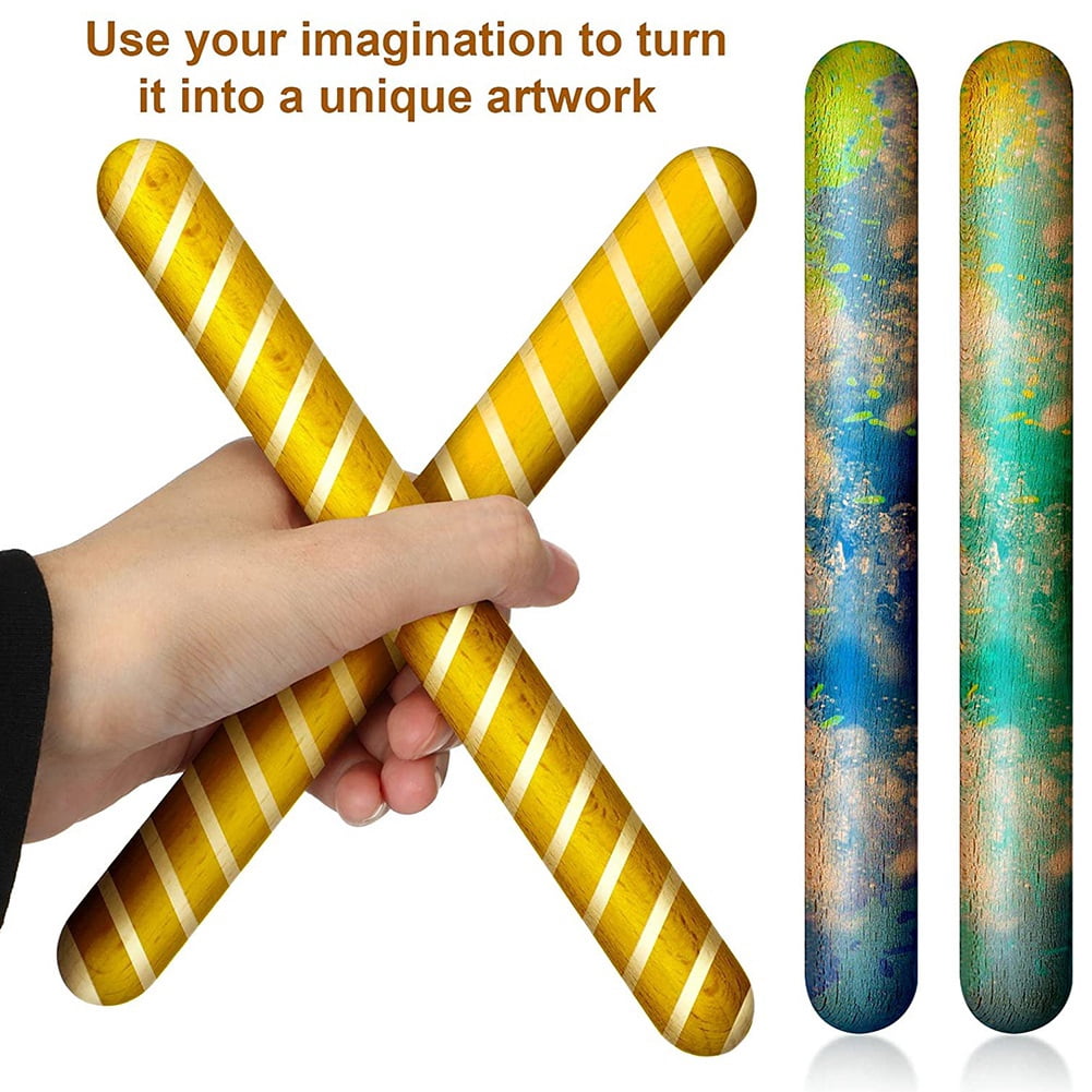 20Pieces 8 Inch Kids Rhythm Sticks Music Lummi Classical Wood Claves Musical Percussion Instrument