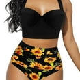 thumbnail image 2 of EYIIYE Women Flower Print Bikini Set High Waist Swimming Suits, 2 of 6