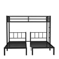 thumbnail image 6 of Seetaras Twin XL Over Twin&Twin Size Bunk Bed for 3,Metal Triple Bunk Bed with Guardrails, L Shape 3 Bed Bunk Beds with Ladder, Easy Assembly, No Need Box Spring, 6 of 8