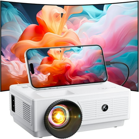 ELEPHAS Mini Projector 1080P with Bluetooth Home Theater Video Projector Compatible with iOS/Android/Tablet/Laptop/PC/TV Stick/USB Drive/DVD